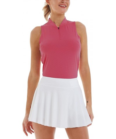 Women's Golf Polo Sleeveless Shirt Zip-Up UPF 50+ UV Protection Athletic Tops Slim Fit Quick Dry Lightweight Hot Pink $20.50 ...